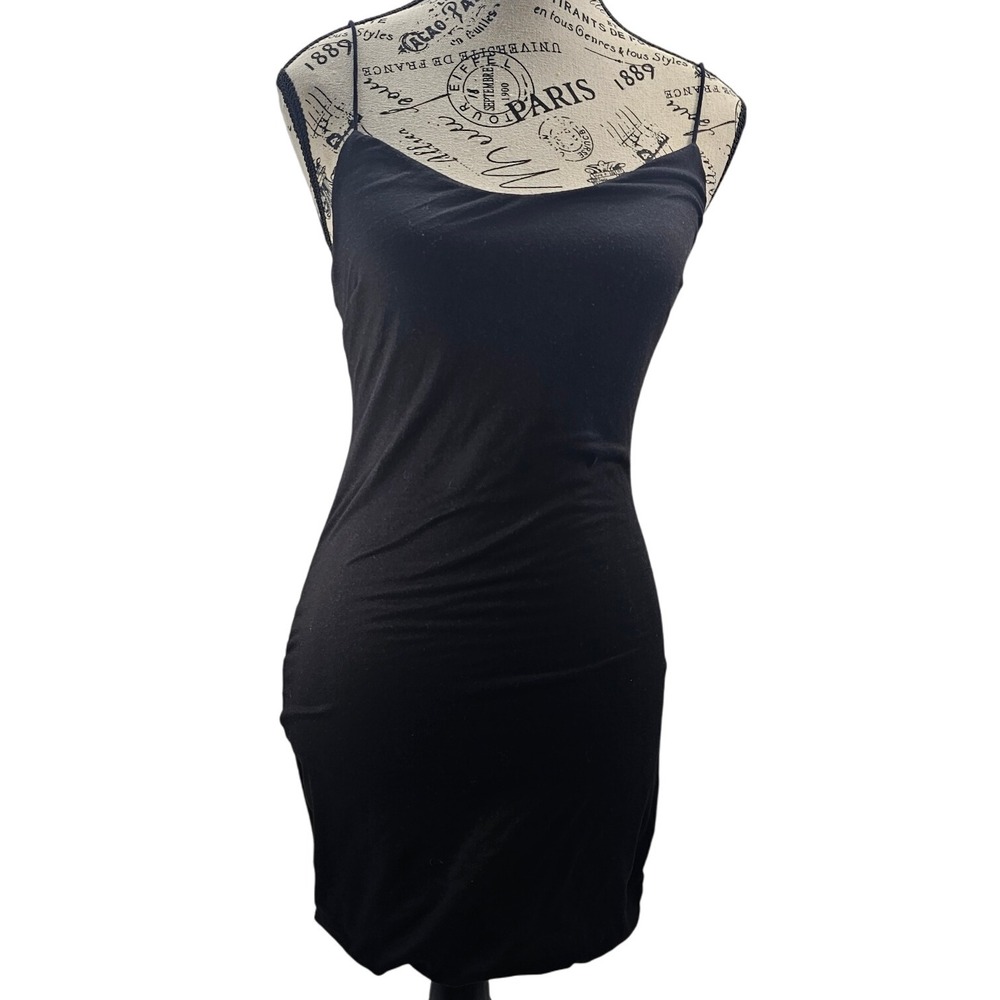Birch‎ and Stone Black Spaghetti Strap Bodycon Mini Dress Size Medium